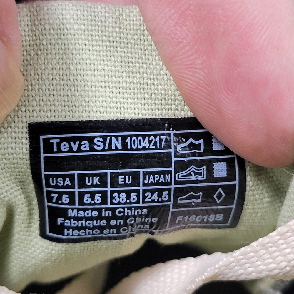 Teva Freewheel Washed‎ Canvas Green Low Top Sneakers Women's 7.5 - Picture 10 of 10